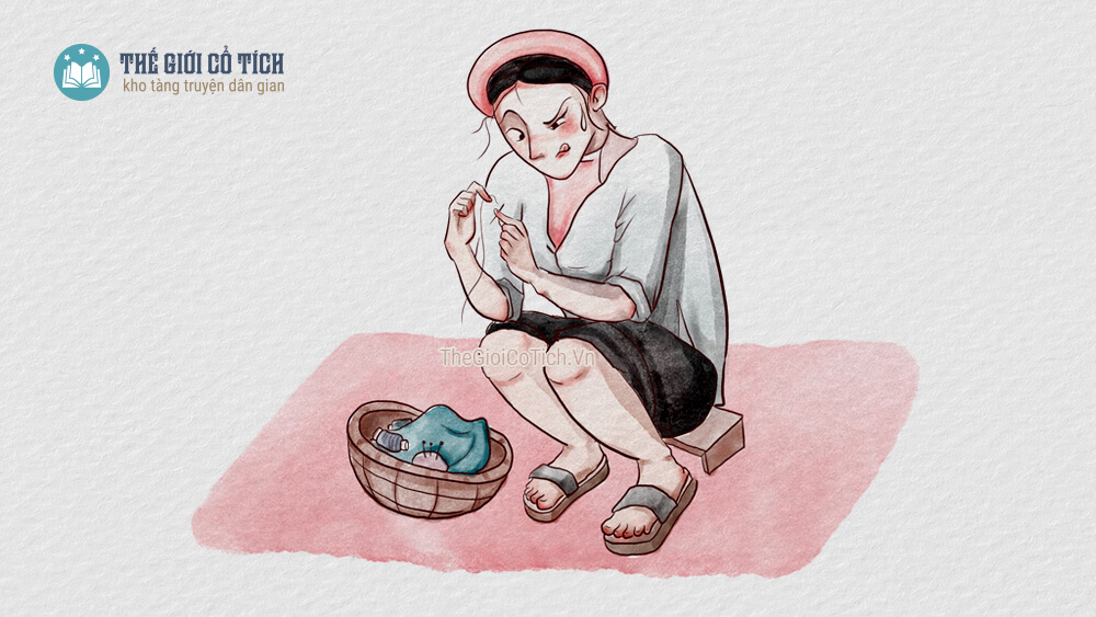 Nhấn vào ảnh để phóng to Nàng Bân may áo cho chồng