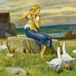 Cô gái chăn ngỗng bên suối